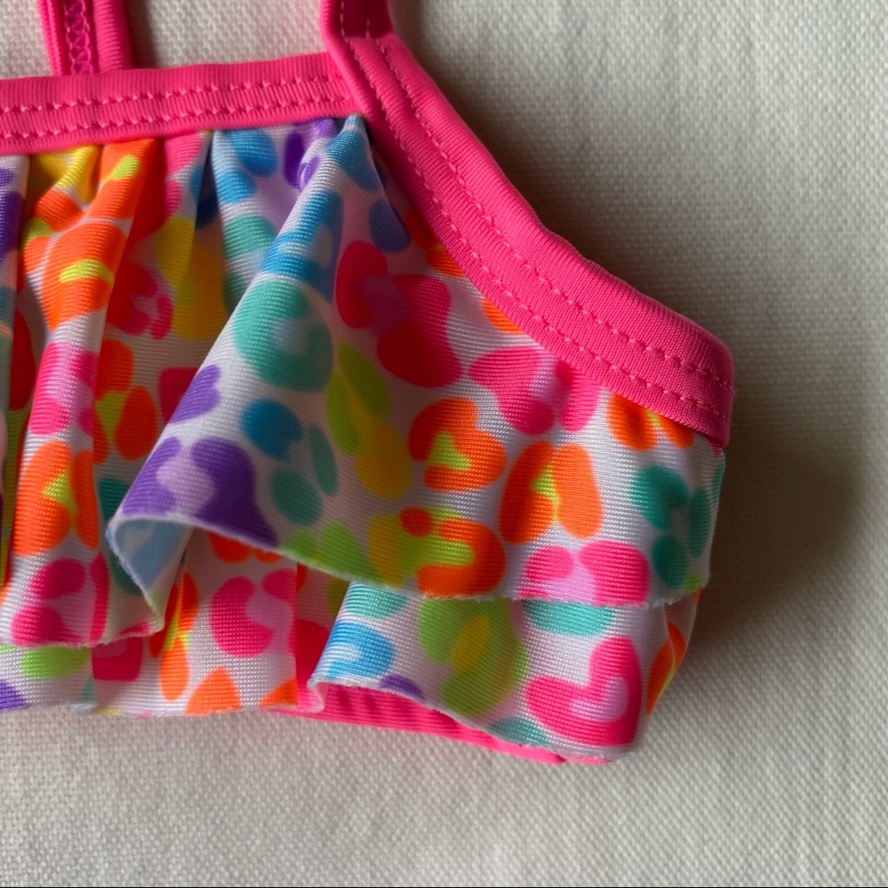 Swimsuit 6 9 Months 2 piece bikini Bathing Suit Bikini Pink EUC Ruffle skirt - Picture 5 of 13
